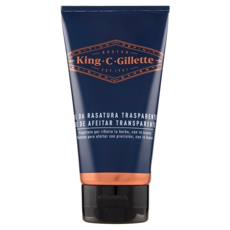 King C. Gillette Gel da Barba Trasparente con Tè Bianco e Olio di Argan 150 ml